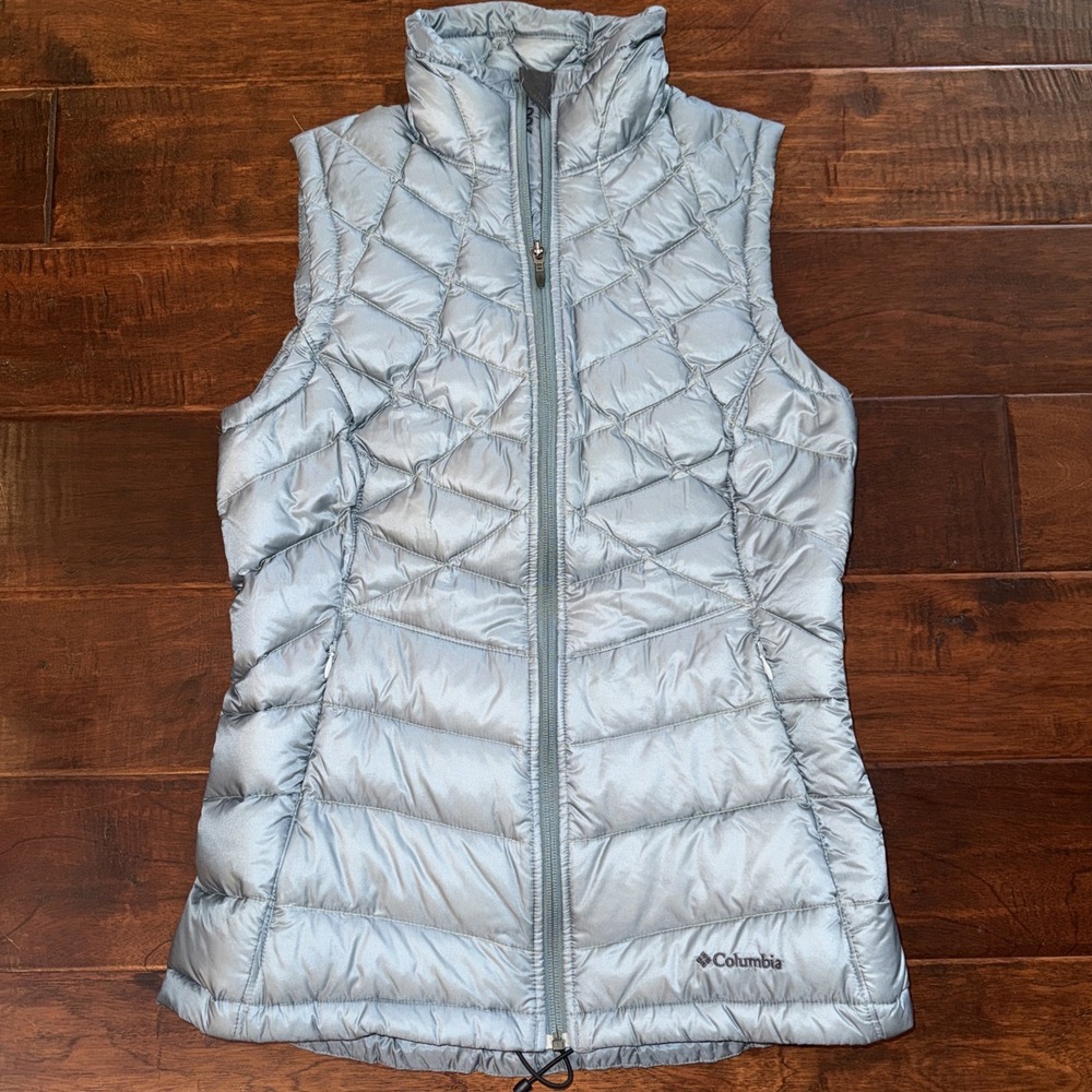 Columbia Omni Heat Puffer Vest Size Small Lined Outdoors Casual 700 Down EUC